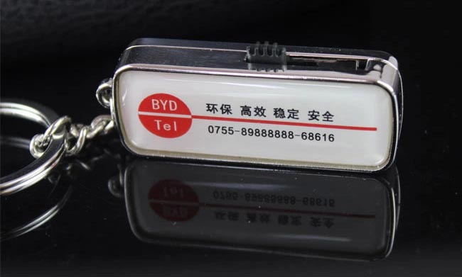 金屬推拉滴膠U盤-比亞迪叉車管理部門定制U盤禮品 金屬推拉U盤制作廠家