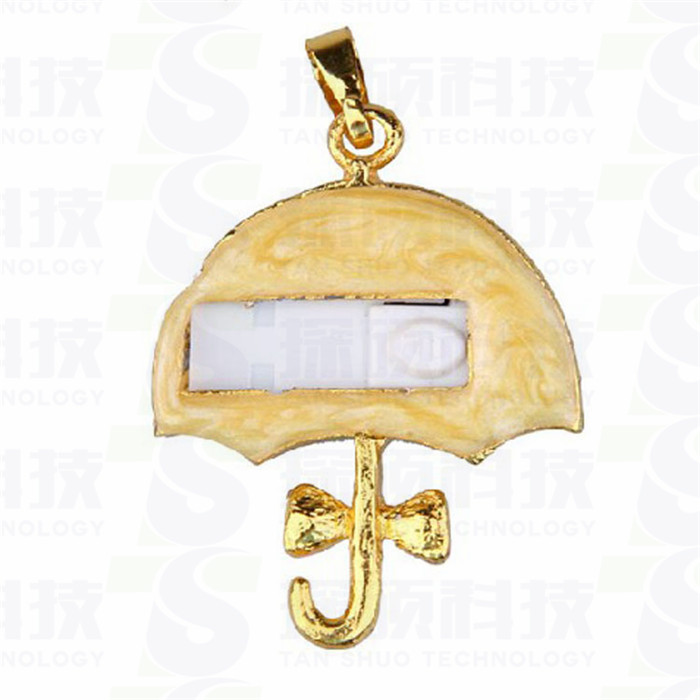 彩色珠寶雨傘U盤 個(gè)性鑲鉆彩虹水晶U盤禮品   珠寶雨傘U盤定制工廠